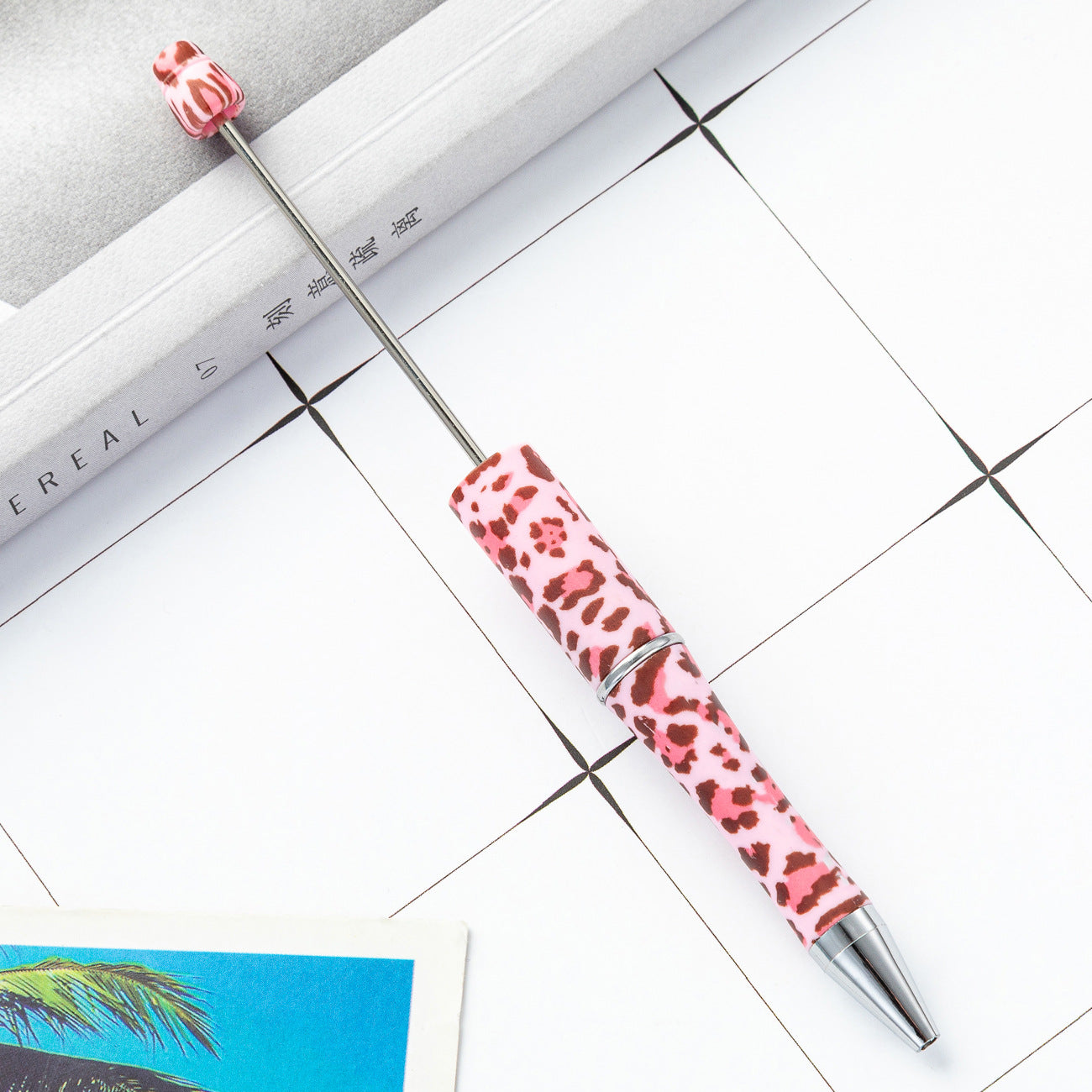 Wholesale Beadable Pens Cow Print Leopard Print Christmas Plastic Pen DIY for Beaded